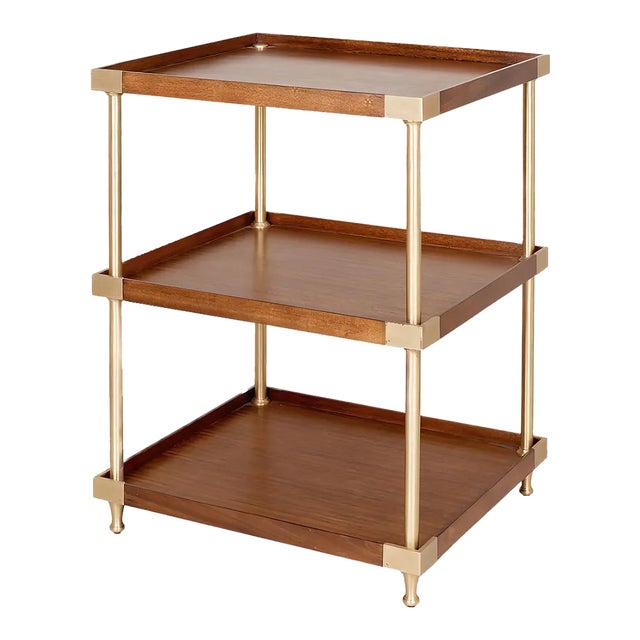 Modern Campaign Style Etagere For Sale