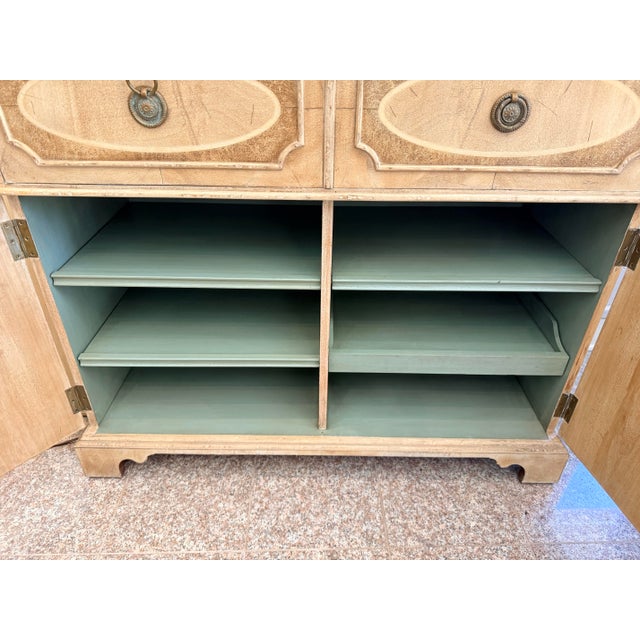 Wood Century Furniture Monarch Buxton Hand Painted Secretary Cabinet Credenza For Sale - Image 7 of 12