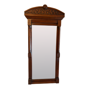 Antique Empire Style Early 20th Century Mahogany Wall Mirror