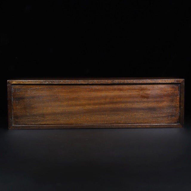 Wood Late 20th Century Wooden Sliding Lid Box With Mother-of-Pearl Bird and Floral Inlay For Sale - Image 7 of 10