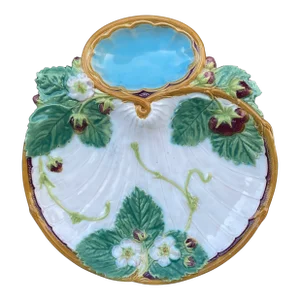 19th Century Majolica Strawberries Minton Plate