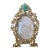 Vintage Gold & Jade Gemstone Oval Picture Frame For Sale