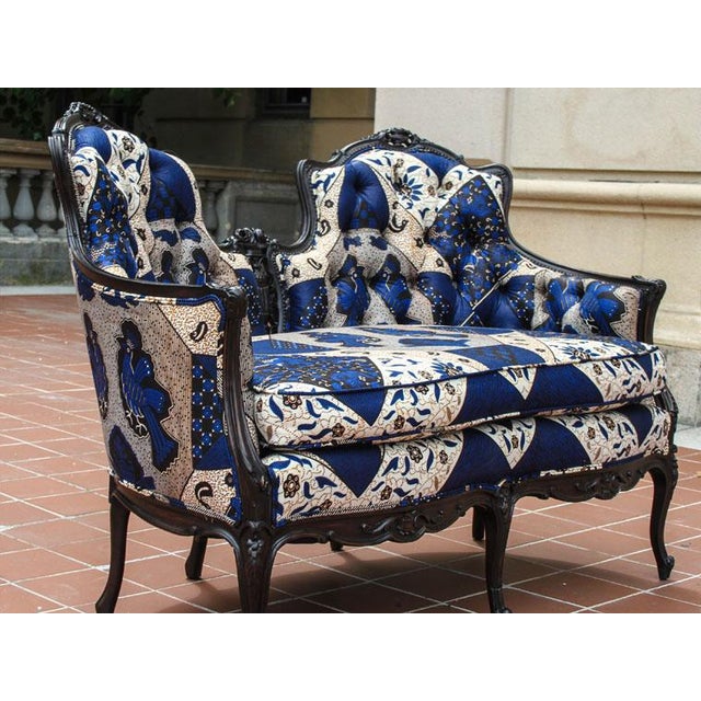 Antique Bergère Style Loveseat For Sale - Image 4 of 5
