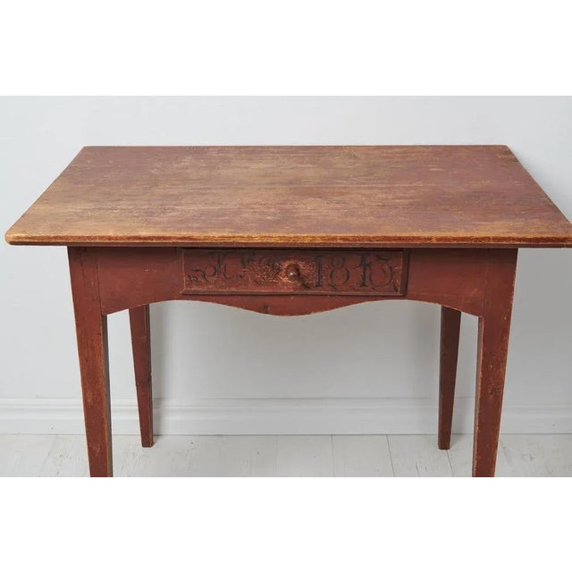 Antique Swedish Folk Art Side Table For Sale - Image 9 of 12