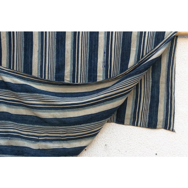 1980s Vintage African Mossi "Nakambe" Indigo Throw For Sale - Image 5 of 6