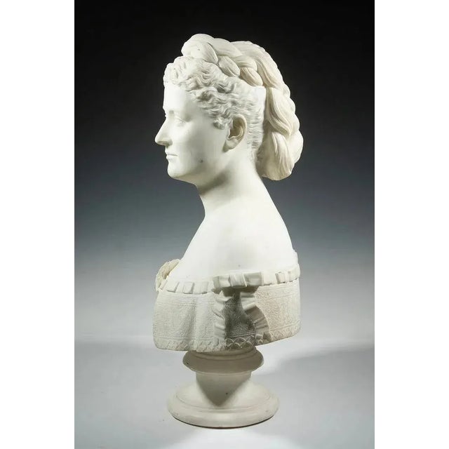 Thomas Ridgeway Gould Boston/Florence, 1818-1881 Victorian Marble Bust of Woman For Sale In New York - Image 6 of 6