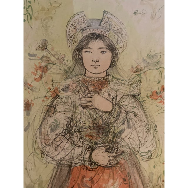 Vintage Edna Hibel Signed Limited Edition Numbered Print "Tonnette" For Sale - Image 4 of 6