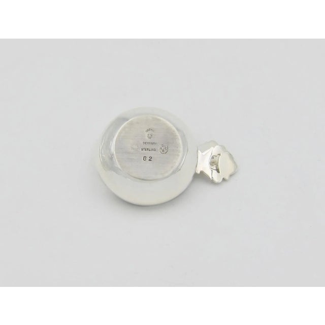 Georg Jensen Acorn Sterling Silver Enamel Salt Cellar and Spoon Pair For Sale - Image 9 of 10