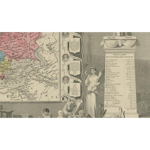 Gold Antique Maps of Europe and Africa by Levasseur, 1845, Set of 2 For Sale - Image 8 of 18