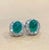 12 Ct Natural Emerald Zambia Cabochon & 4 Ct Diamond Stud Earring 14 KW Gold For Sale In New York - Image 6 of 18