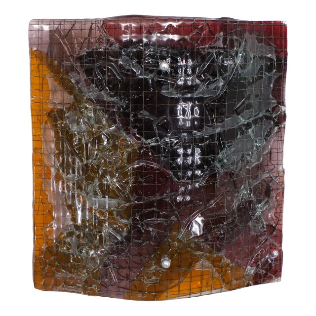 Van Tetterode Art Glass Amsterdam Wall Lamp, 1958 For Sale