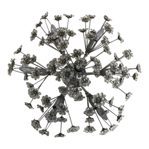 1960s Vintage Flush Mount Swarovski Crystal Flower Chandelier
