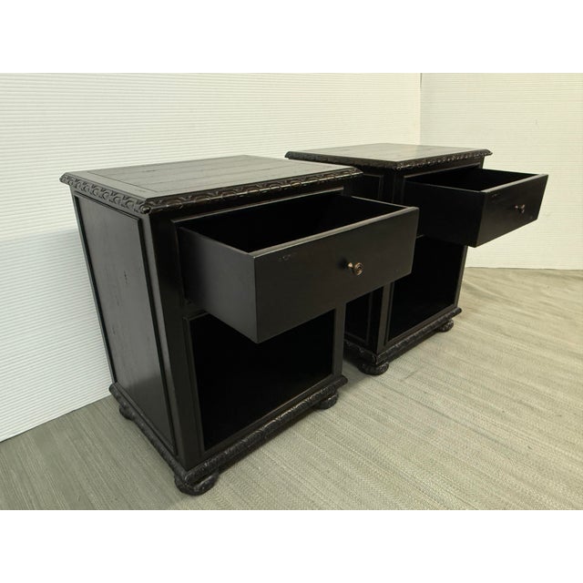 Restoration Hardware Geoffrey Hawkes for Restoration Hardware St. James Open Nightstands, Pair For Sale - Image 4 of 12