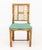 Chinese Chippendale Style Bamboo Side Chair, with cane-paneled seat and teal blue seat cushion. 38.5" H x 20" W x 21" D;...