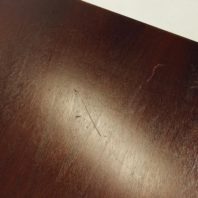 Beautiful vintage table in dark beech wood. The table is low, only 30cm in height, but quite large. Strong and heavy wood...