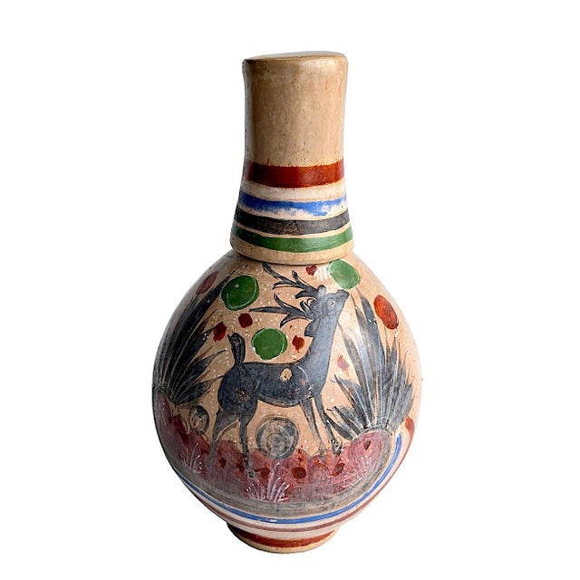 1960s Tonalá Mexico Burnished Glaze Ceramic Water Jug/Decanter With Cup, 2 Piece Set For Sale - Image 10 of 12