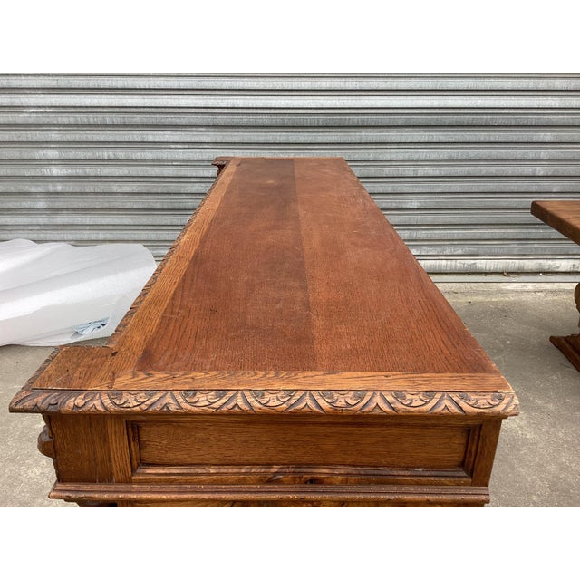 19th C. French Hunting Theme Oak Credenza For Sale In New York - Image 6 of 16