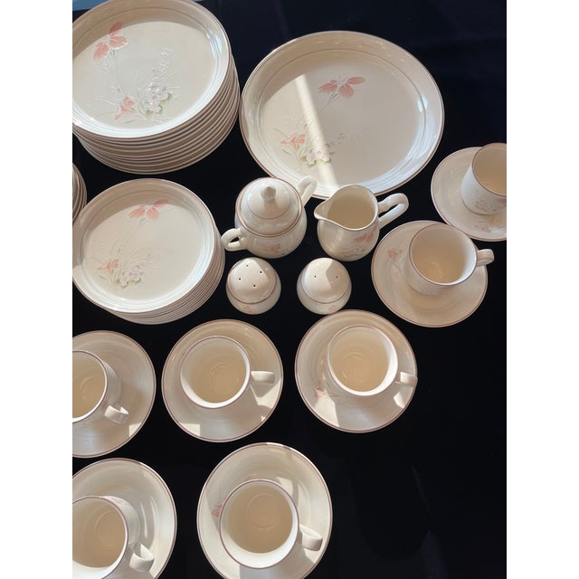 1990s Noritake Spring Orchid 57-Piece Dinnerware Set For Sale - Image 5 of 11