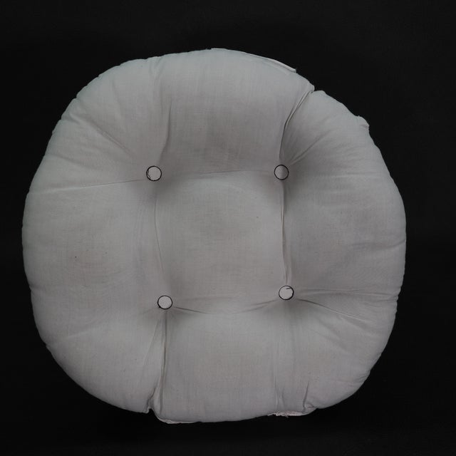 1970s Carved Solid Wood Black Indian Elephant Footstool With Cushion For Sale - Image 12 of 12