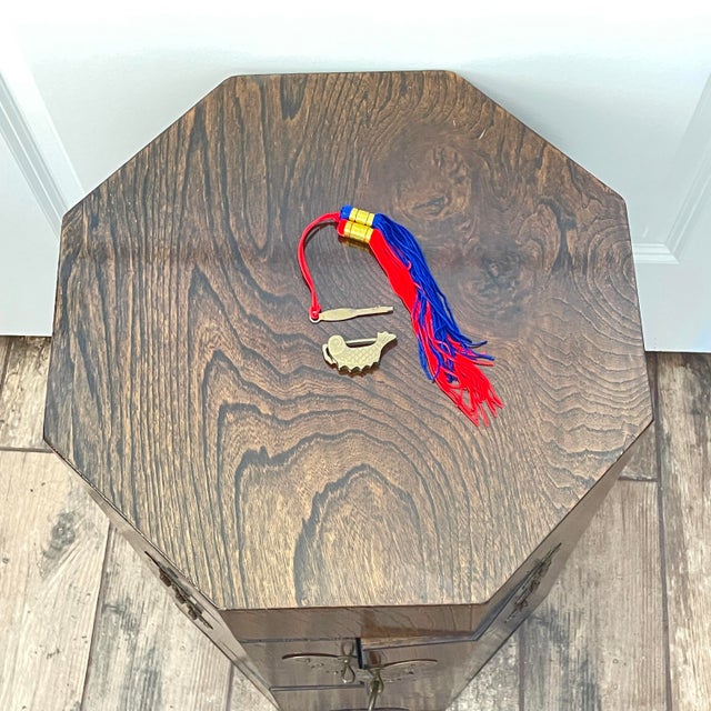 Vintage Octagon Korean Hat Box Table Chairish