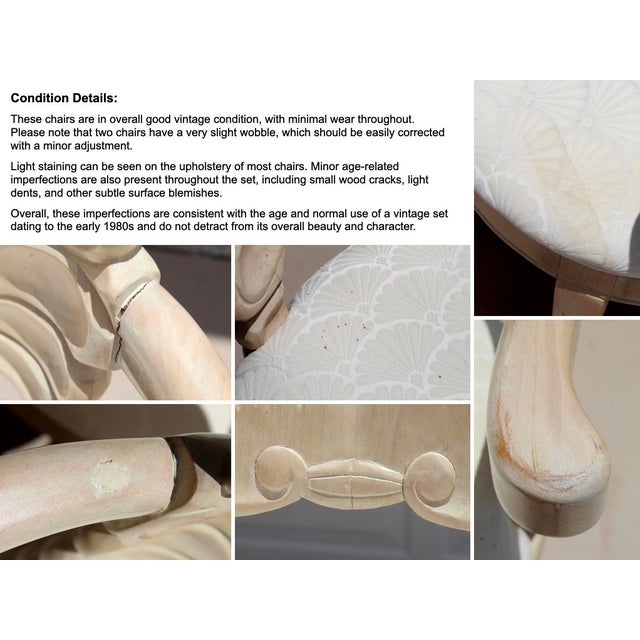 1980s Vintage Italian Hollywood Regency Grotto Shell-Back Dining Chairs - Set of 8 For Sale - Image 18 of 18