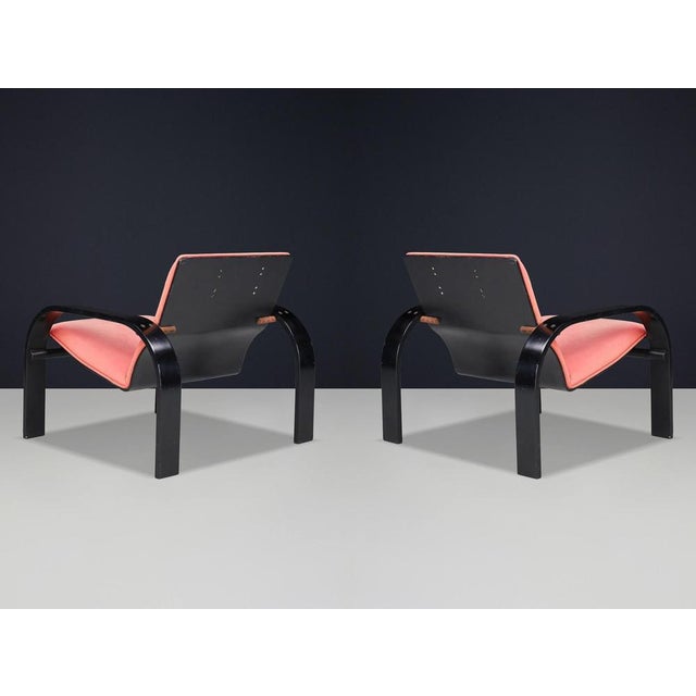 Wood Mid-Century Modern Armchairs attributed to Alvar Aalto, Finland, 1940, Set of 2 For Sale - Image 7 of 11