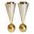 Geometric Postmodern Sterling Silver and Brass Plated Candle Holders - a Pair For Sale