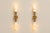 Brass Double Wall Sconce With Natural Alabaster Shades, Contemporary Double Wall Sconce, Natural Stone Lighting for Bedroom & Hallway For Sale - Image 6 of 9