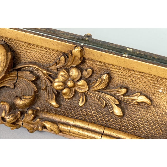 Large Victorian Rococo Revival Giltwood Wall Mirror, C. 1880, Ornately Carved Louis XV Style For Sale - Image 10 of 11