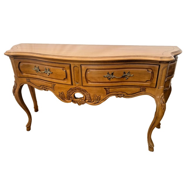 1990s 1990s Century Furniture French Provincial Style Serpentine Console Table For Sale - Image 5 of 15