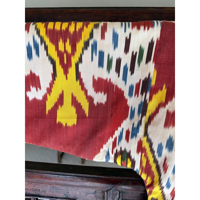 Vintage Woven Ikat Chapan Robe Central Asia Uzbekistan For Sale In Atlanta - Image 6 of 17