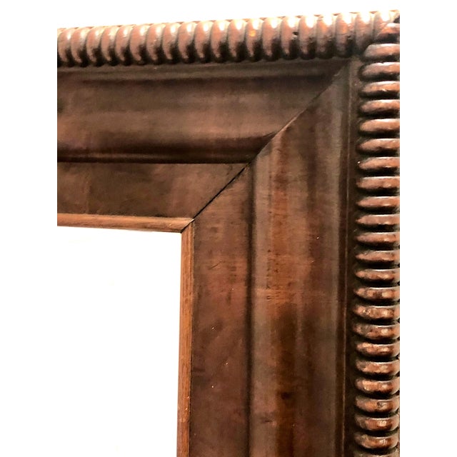 Traditional Large 19th-Century Wood Frame Mirror For Sale - Image 3 of 6