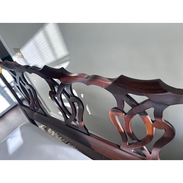 Drexel Heritage Antique Cherry Queen Size Headboard – Ornate Carved Wood, Vintage Elegance For Sale - Image 4 of 6