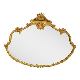 Large Early 20th Century Ornate Gold Rococo Mirror For Sale