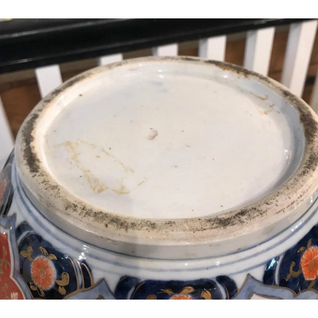 Traditional Large 19th Century Meiji Period Hand-Painted Imari Porcelain Vase For Sale - Image 3 of 12