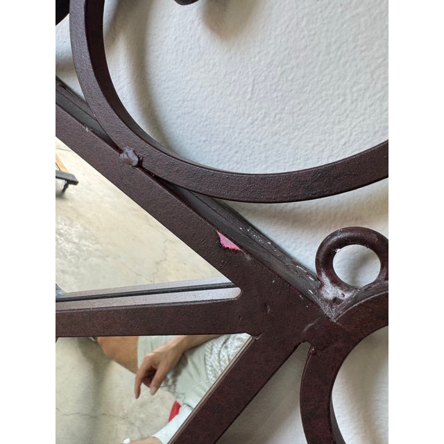 Large- Vintage Hollywood Regency Style Ornate Iron Wall Mirror/ Sold For Sale - Image 11 of 12