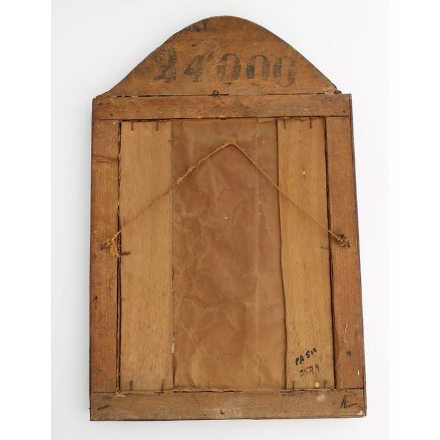 Rare Antique French Tramp Art Mirror, 25" T X 16” W For Sale - Image 11 of 12