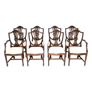 Vintage Shield Back Dining Chairs, 1930, Set of 8 For Sale