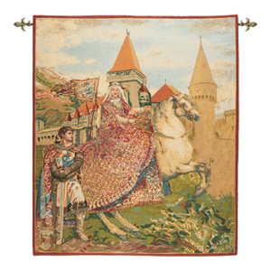 Sir Lancelot & Guinevere Tapestry - 132 X 114 Cm (4'4" X 3'9") - Requires Rod Size 3