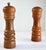 1970s Brown Turned Exotic Wood Brass Salt & Pepper Mill Shakers Japan- a Pair For Sale In Miami - Image 6 of 12