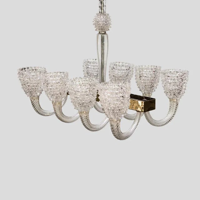 Rostrato Murano Glass Chandelier by Barovier and Toso, 1940s For Sale - Image 3 of 7