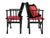 1980s Vintage 1980s Pair of (2) Danish Folding Armchairs / Directors Chairs Set by Hyllinge Møbler - Red Flame Velvet & Black Faux Fur Upholstery For Sale - Image 5 of 18