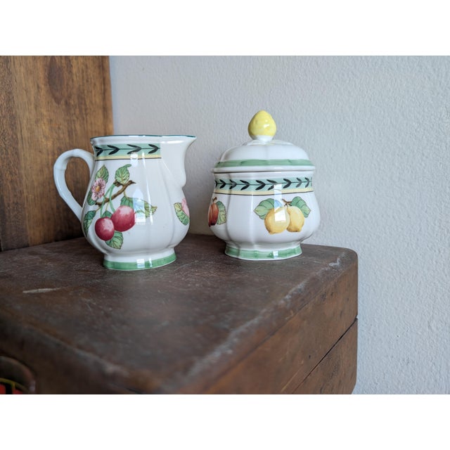 French Villeroy & Boch French Garden Fleurence ~ Sugar Bowl and Creamer, Made in Germany For Sale - Image 3 of 14