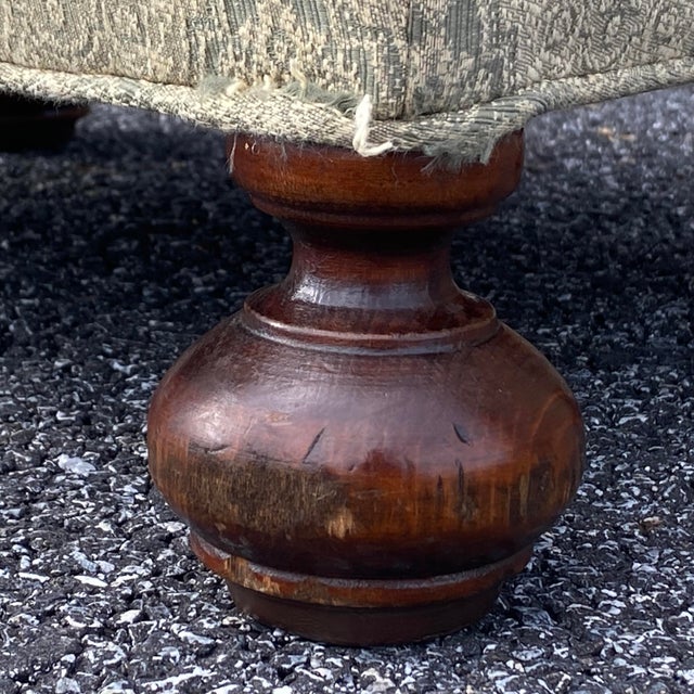 Antique Ottoman on Turned Bun Feet Chairish