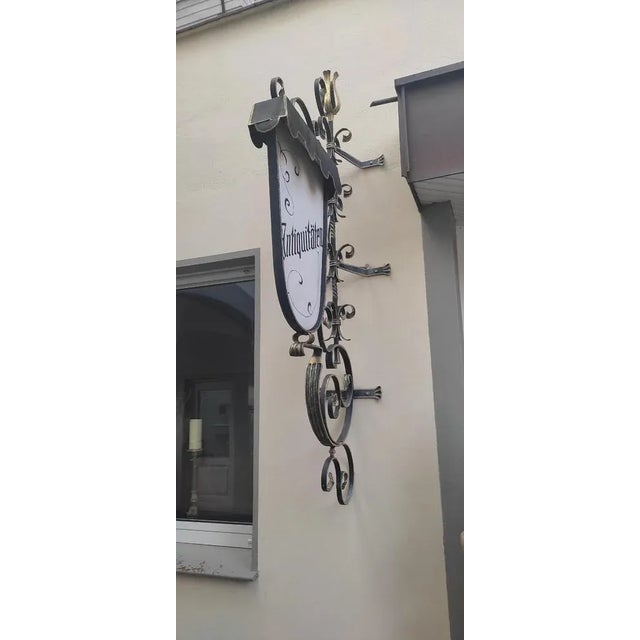 This artistically forged bracket was made about 60 years ago as a commissioned work by a blacksmith in Düsseldorf Kaarst...