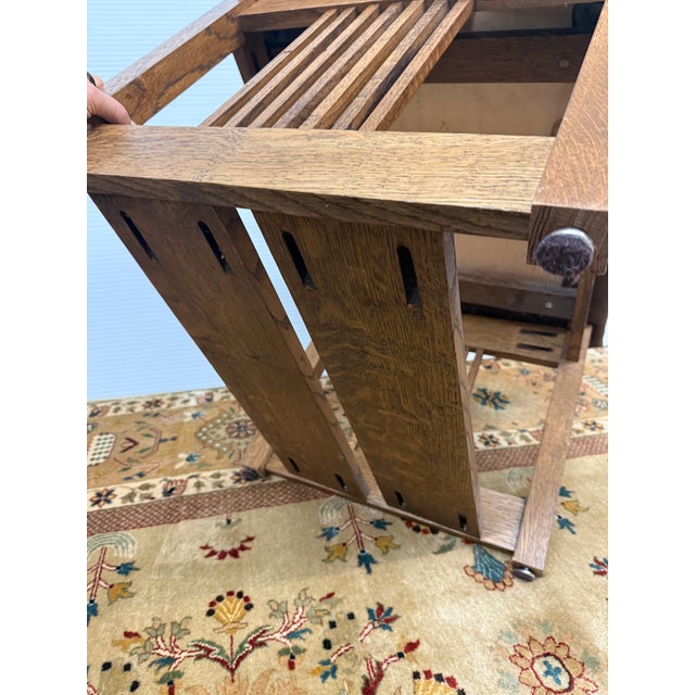 Vintage Arts and Crafts Leather Bench For Sale - Image 9 of 11