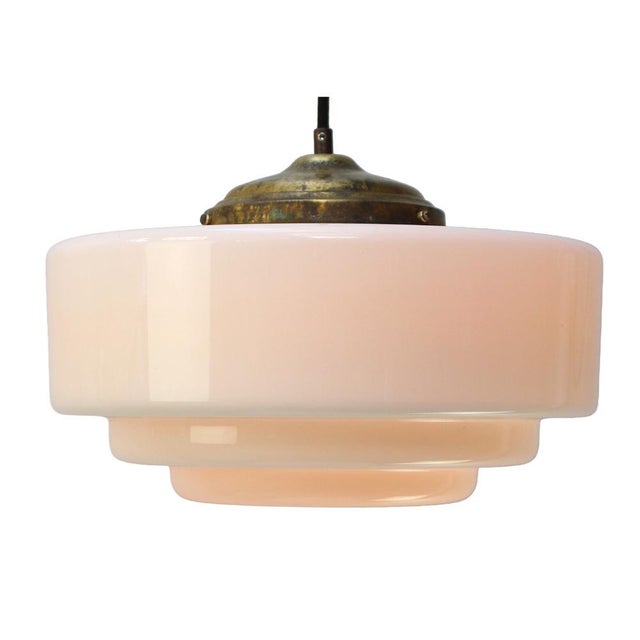 Opaline glass pendant light with brass gallery 2 meter black cotton wire E27/E26 Up to 250V (Europe/UK Standard).The...