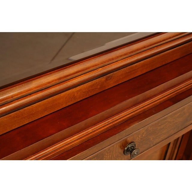 Ethan Allen Townhouse Collection Burlwood China Cabinet For Sale - Image 17 of 18