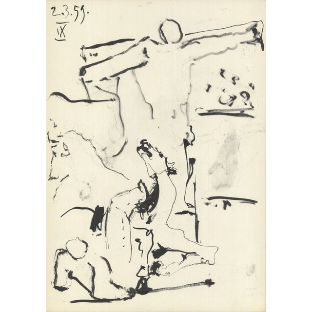 Modern 1959 Pablo Picasso 'Bull Fighter' Modernism Black & White France Lithograph For Sale - Image 3 of 3