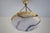 Rare large Ø 19.8 inches hand carved alabaster Art nouveau / Art Deco chandelier with floral ring displaying leaves....